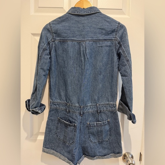 NWT Abercrombie & Fitch Denim Utility Romper Blue Size 0 - Picture 4 of 6